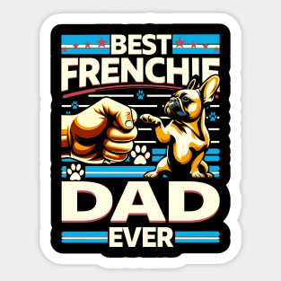 Best Frenchie Dad Ever Happy Father Day Dog Lover Vintage Sticker